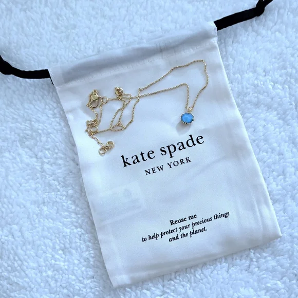 Kate Spade♠️ "That Sparkle" Turquoise🩵 Pendant Necklace - NWT - Picture 3 of 16